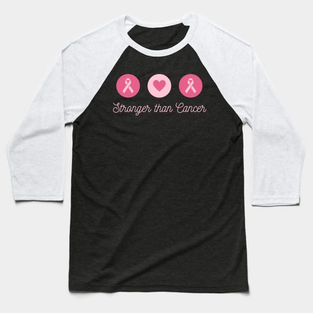 Stronger than cancer Baseball T-Shirt by bumblethebee